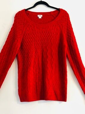 Massimo Red Textured Knit Sweater Size L
